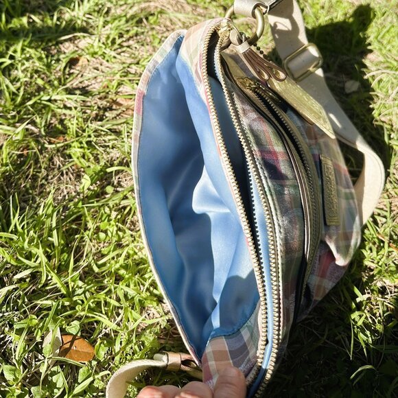 Coach Poppy Daisy Madras Pastel Tartan Plaid Crossbody Purse - Picture 13 of 16